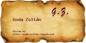 Goda Zoltán névjegykártya